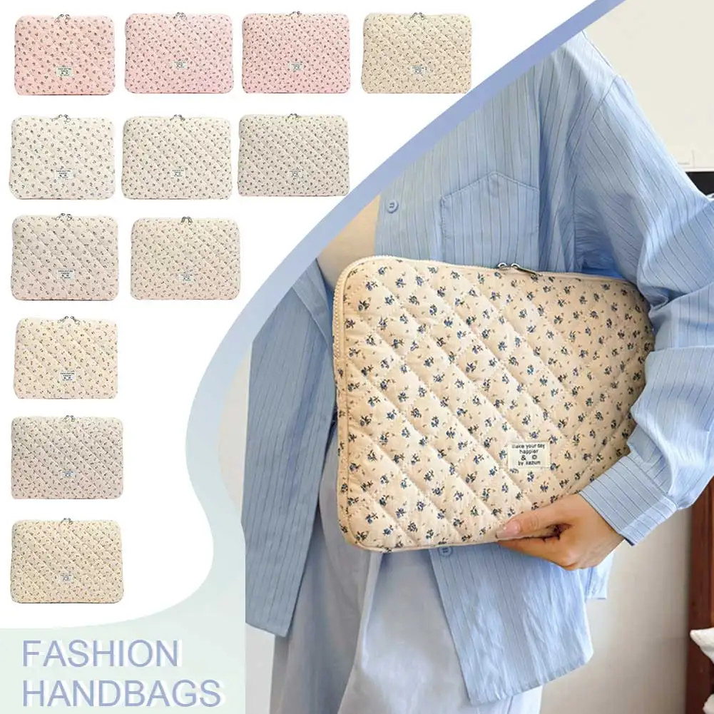 

Floral Laptop Carrying Case Quilted Laptop Case Protective Cute Computer Sleeve for 11-15 Inch Laptop Tablet