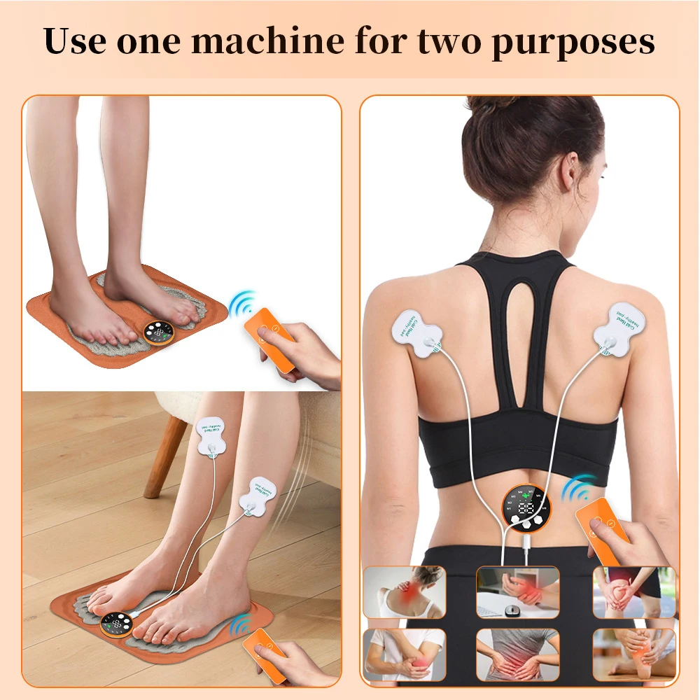 

3D Smart Foot Massage Pad RF Remote Feet Massager 8 Modes 29 Levels Improve Blood Circulation Relax Muscles Slim Legs Foot Pad