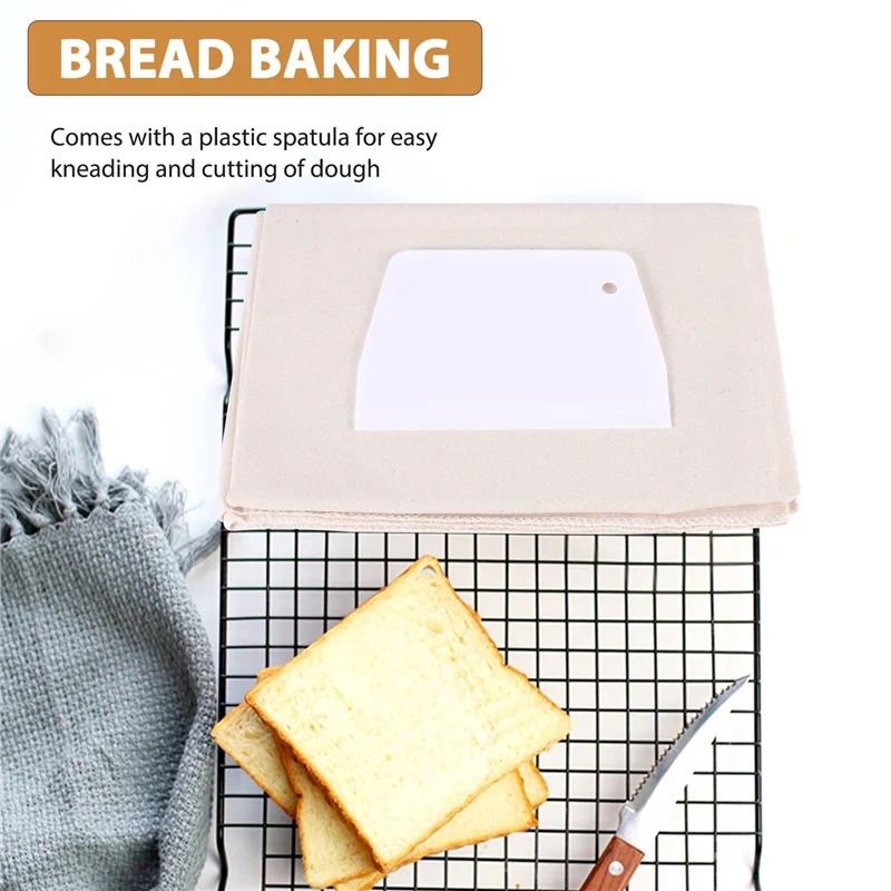 BAAG-Large Professional Bakers Dough Couche (35X26 polegadas) - Pano à prova de pastelaria para assar pão francês