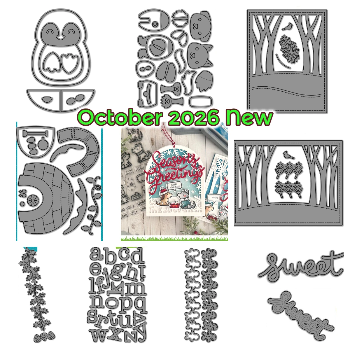 October 2026 New Pinecone and Leaves Border Dies Metal Cutting Dies for DIY Scrapbooking Handmade Geeting Cards Album Decoration