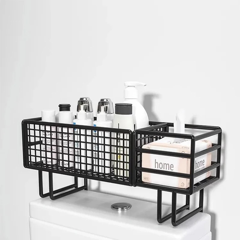 Over the Toilet, Wall Mounted Storage Rack for Bathroom, Toilet Paper Organizer, No Drill Shelves Bath Shower Holder Accessories