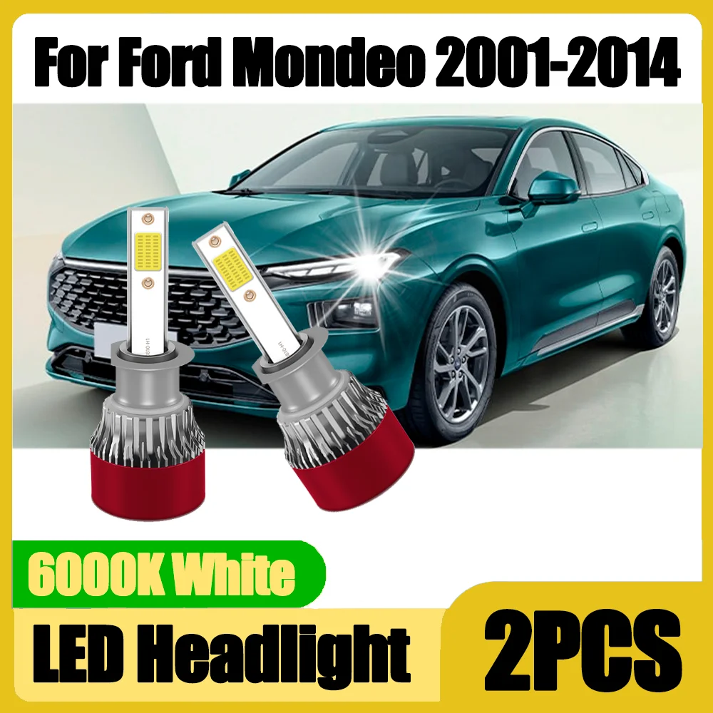 

2PCS Canbus No error 20000LM High Power Auto Head Lamps LED Headlight Car Lights 6000K Super White 12V For Ford Mondeo 2001-2014