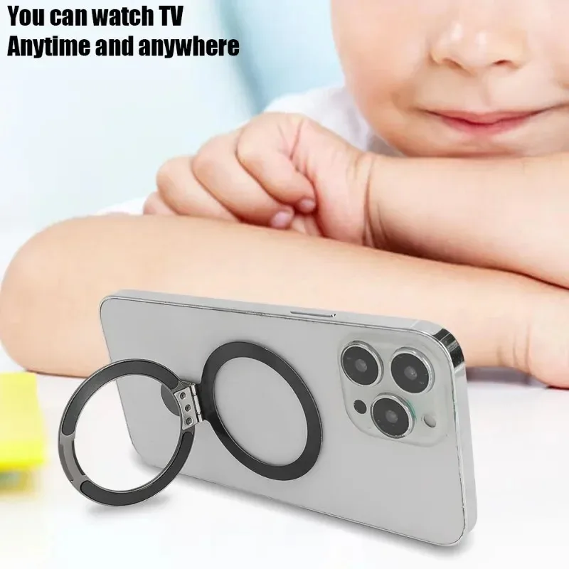 المغناطيسي البنصر حامل هاتف المحمول ل Magsafe آيفون 15 16 شحن لاسلكي لوحة معدنية للطي المغناطيس قوس العالمي #2