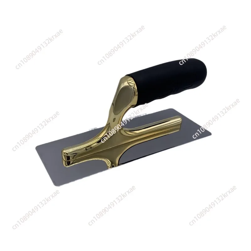 Plaster Bricklaying Trowel Gold Stainless Steel Rubber Handle Skimming Plastering Trowel Wall Construction Tools Paint Tools