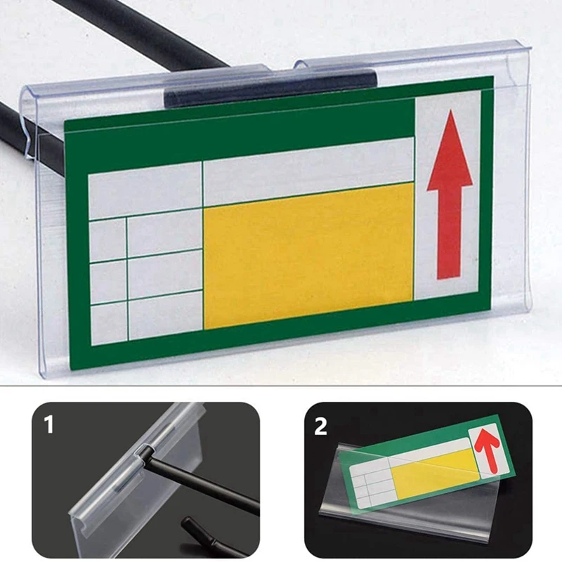 600Pcs Clear Plastic Label Holders For Wire Shelf Retail Price Label Holders Merchandise Sign Display Holder (6 X 4 Cm)