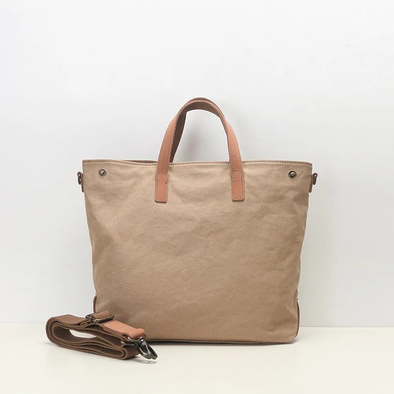 

Janpan Style Canvas Tote Bag for Women 14" Laptop Bag Lightweight Handheld & Crossbody Shoulder Bag Spacious Work School Bag