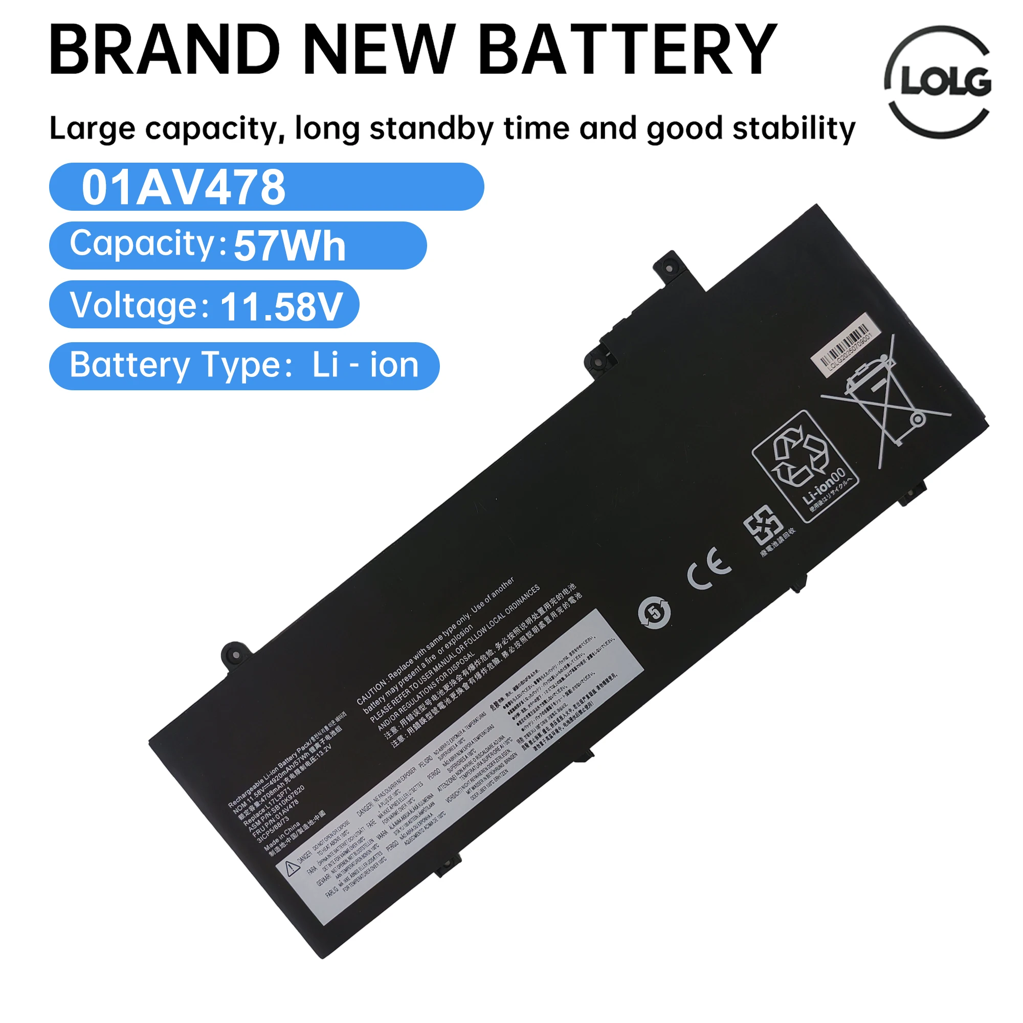 

L17L3P71 Аккумулятор для ноутбука Lenovo ThinkPad T480S серии 01AV478 SB10K97620 01AV479 01AV480 L17M3P71 L17S3P71 57WH