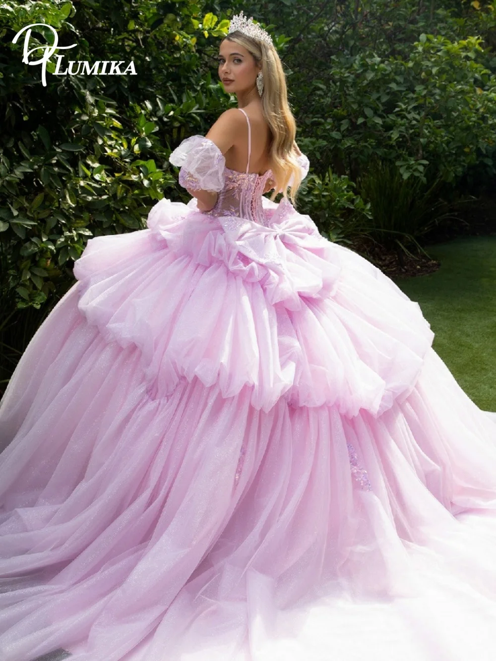 Dreamy Sweetheart Puff Sleeves Big Bow Quinceanera Dresse Ball Gown Sweet 15 Birthday Party Robe Femme Vestidos De 15 AnoDreamy
