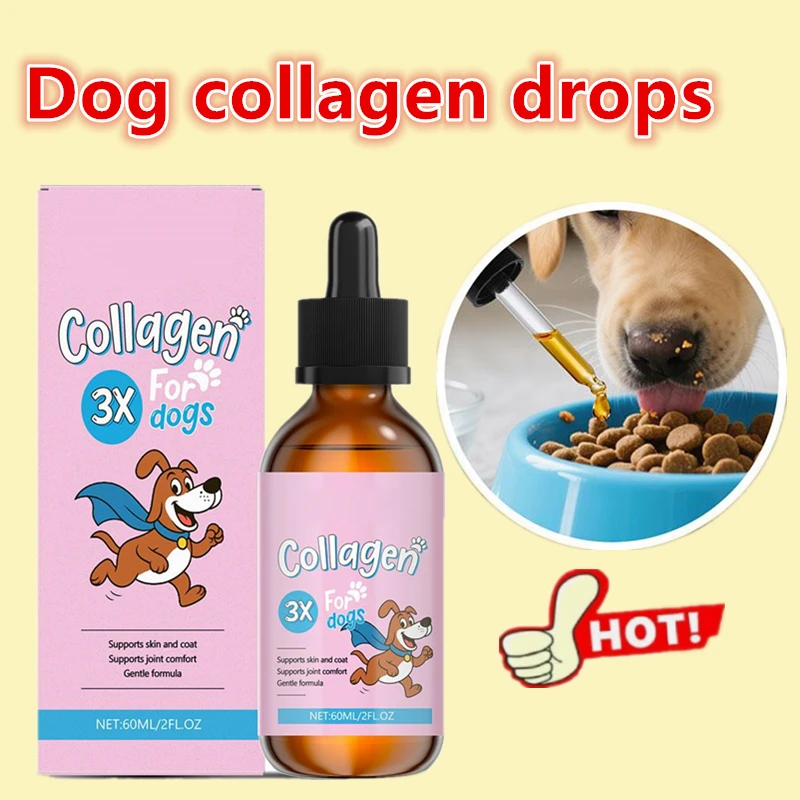 NEW hot Dog collagen drops, delicious liquid collagen hair and skin care, mild formula with main food and supplements