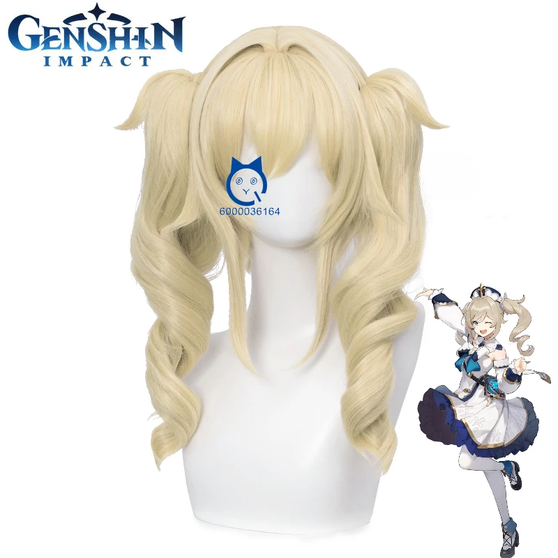 

Barbara Game Genshin Impact Cosplay Wig Long Part Curly Hair Human Barbara Cosplay Hair Props Comic Con Degree of Adaptability