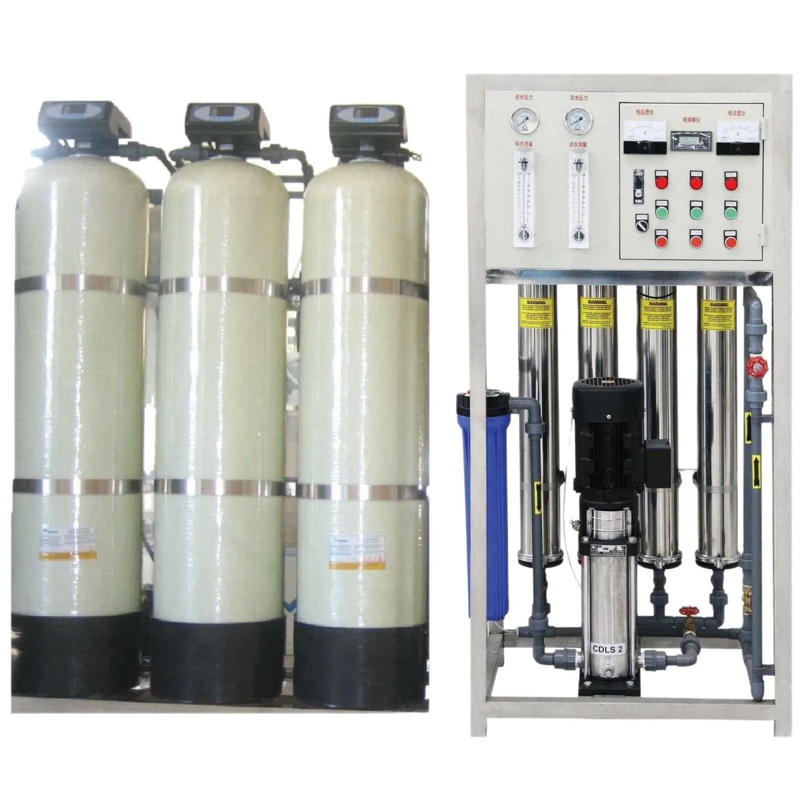 1.5 tons per hour for dual-stage RO reverse osmosis pure water equipment for office building drinking purified water