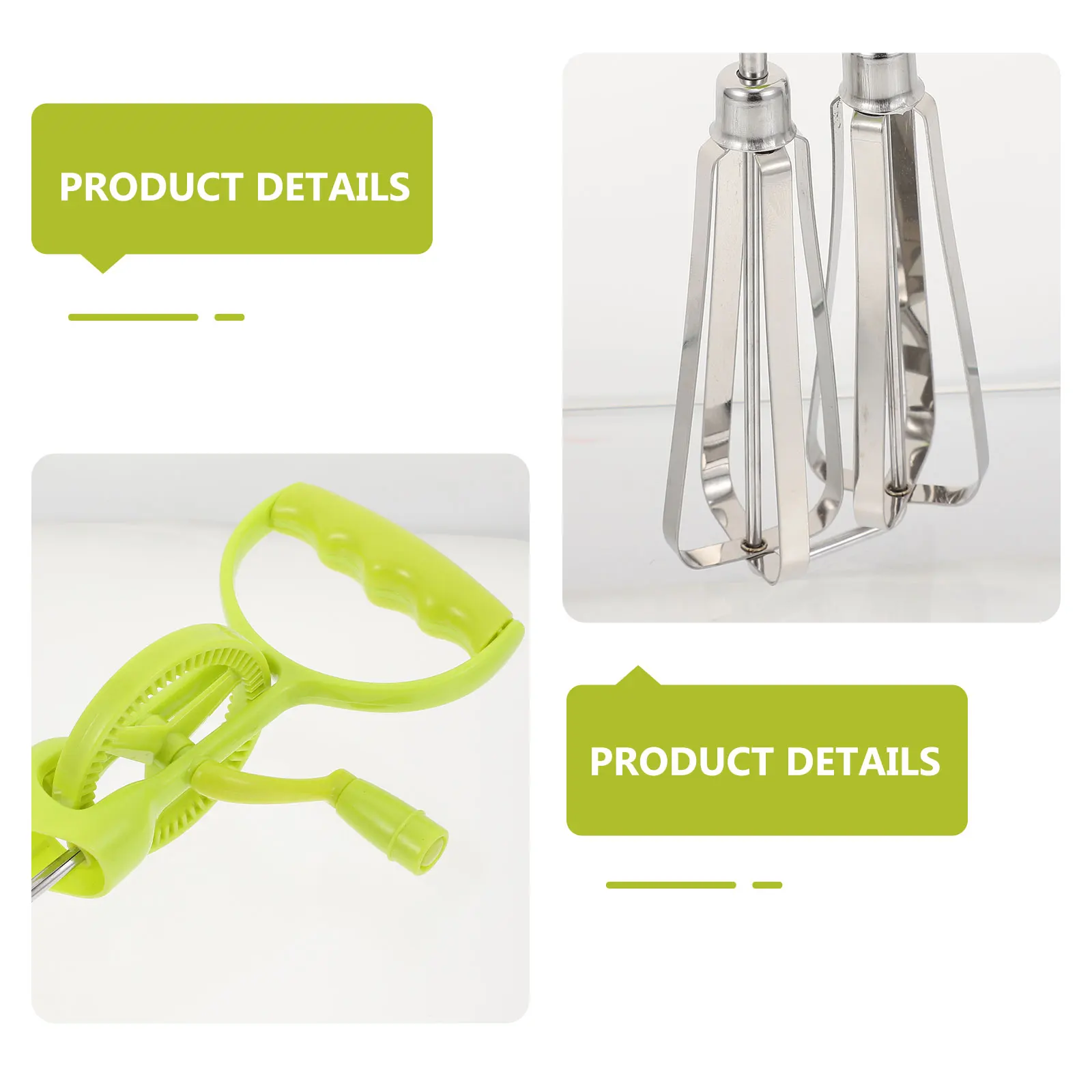 

1 pc Stainless Steel Hand Crank Whisk Sturdy Structure Smooth Surface Easy Clean Ergonomic Design Double Rotating Egg