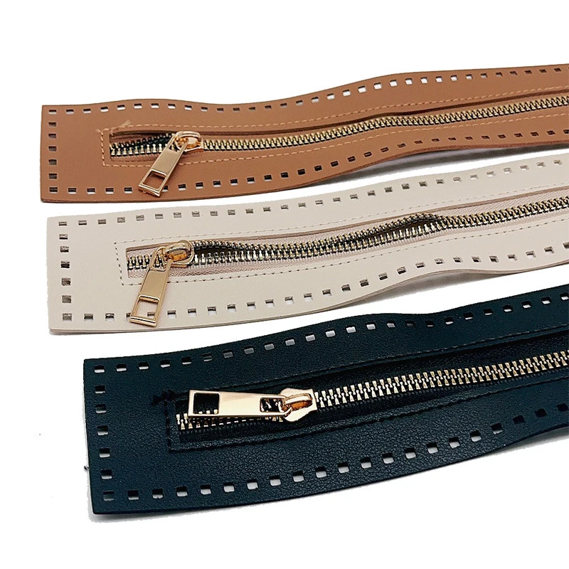 27CM Long PU Bag Zipper Stitch Zipper For handbag Woven Bag Clothes Leather Zippers Hardware Replaceable DIY Sewing Accessories image 2