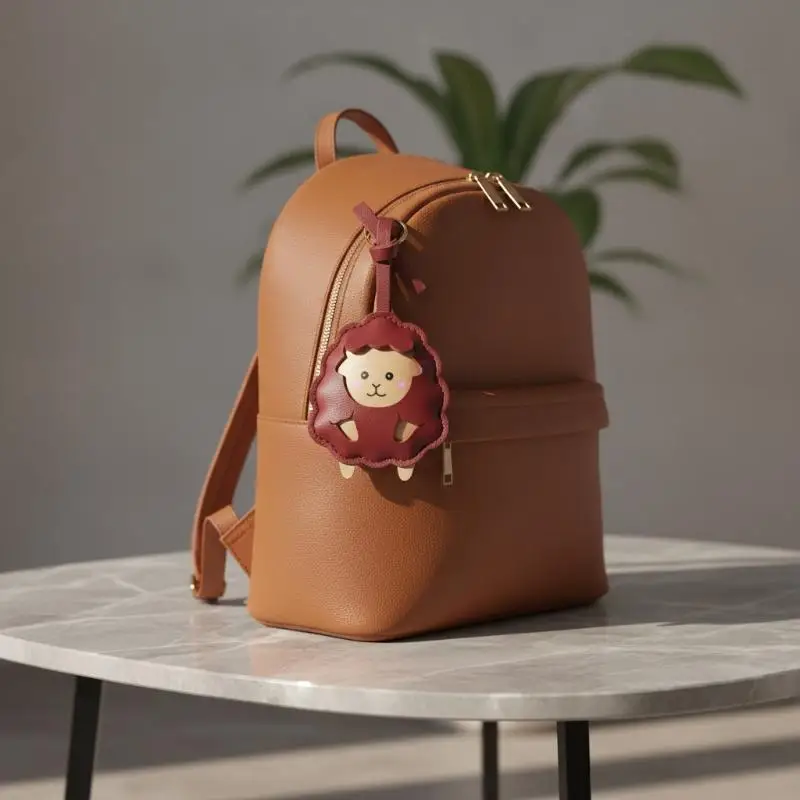Fashion Sheep PU Leather Bag Charm Scratch-resistant Pendant for Purses Luggage Bridal Shower Gifts for Female Guests