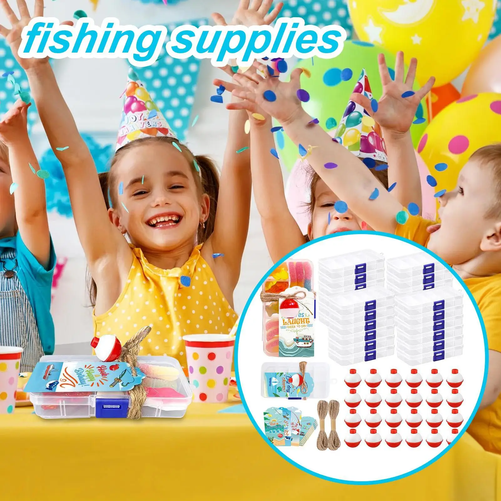 

Small Fishing Tackle Box PVC Little Tackle Boxes With Bobber For Party Favor Fish Theme Accessories For Husband Son Girls Wife