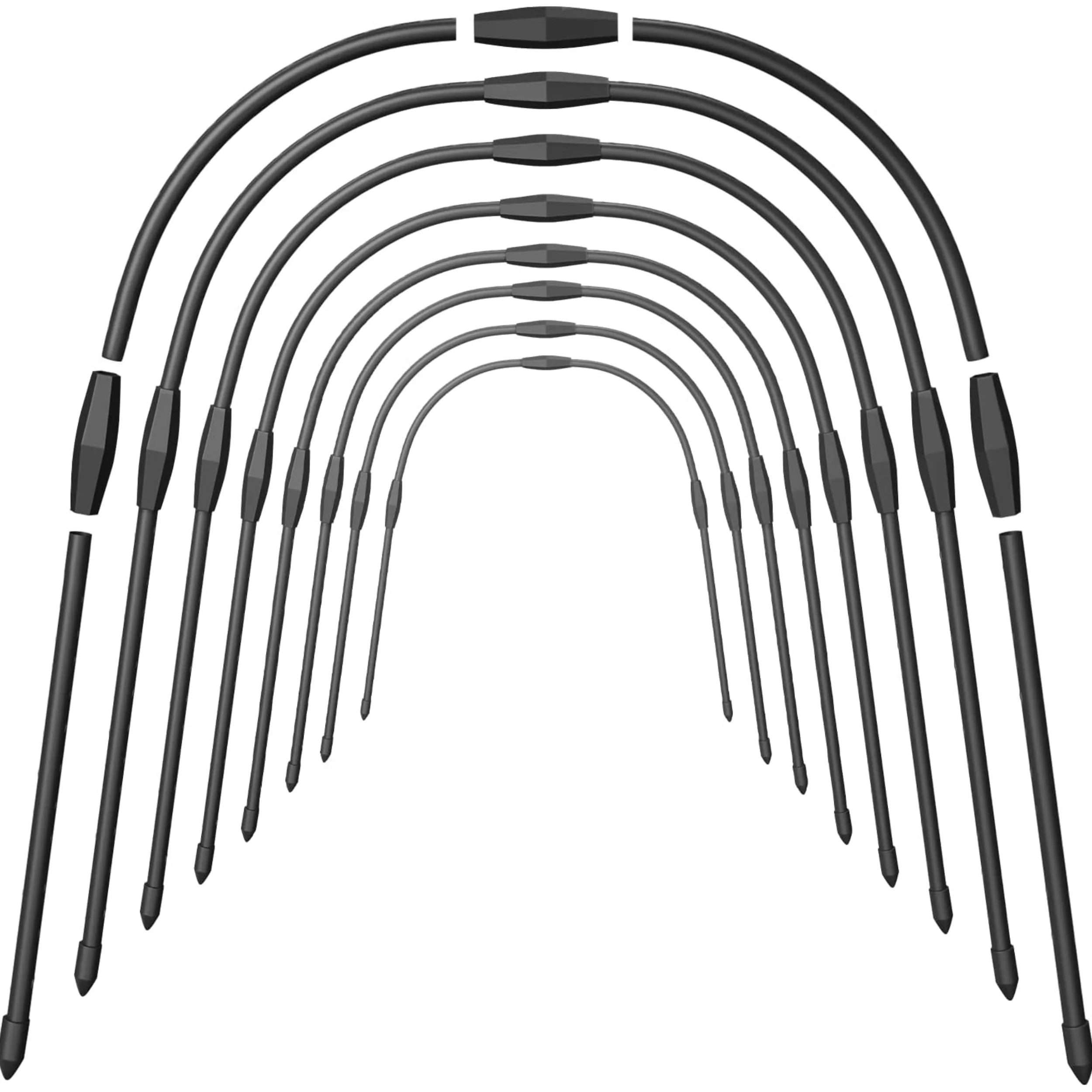 8pcs Garden Hoops for Raised Beds, Greenhouse Hoops for Row Cover Garden Netting, Rust-Free Garden Tunnel, Reuseable Gardening
