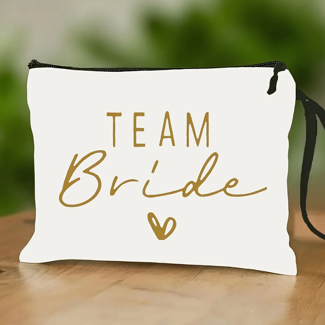 A Makeup Bag Featuring Golden Text with A Heart Design and A   Perfect for Weddings or Bridal Parties for Women Gifs