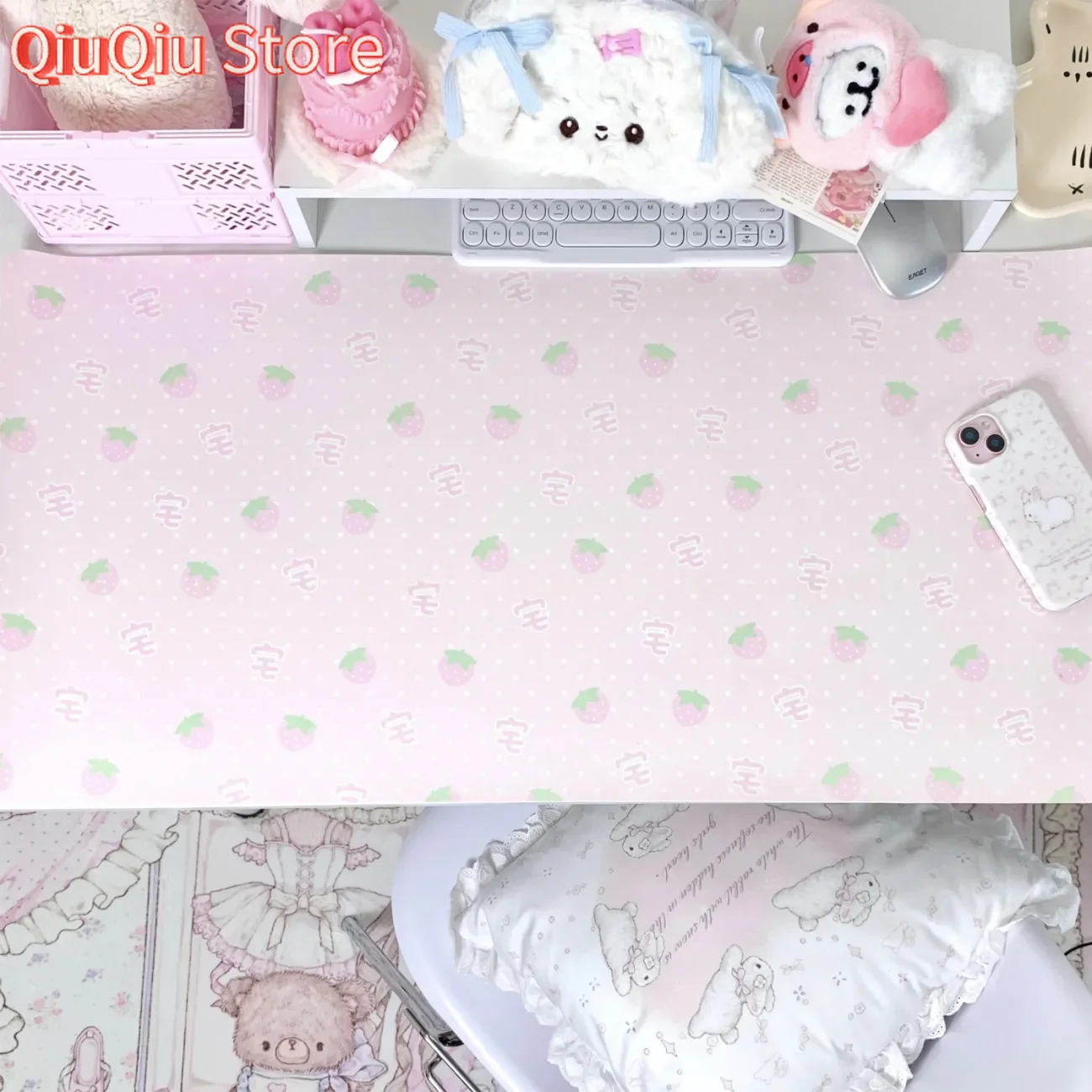 Милый коврик для мыши в горошек из искусственной кожи с клубникой, коврик для офисного стола, коврик для мыши, компьютерный коврик скоростного типа, коврик для игрока, клавиатура для ноутбука