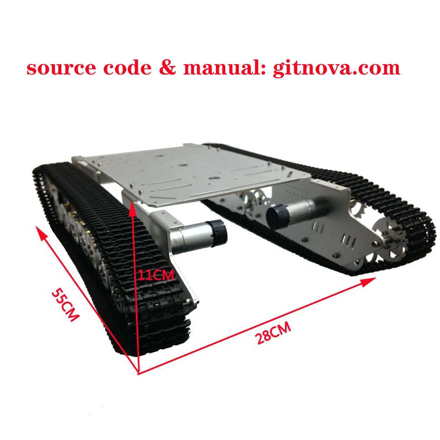 RC Metal Tank Chassis 4wd Robot Crawler Tracked Caterpillar Track Chain Car Vehicle Mobile Platform Tractor Toy