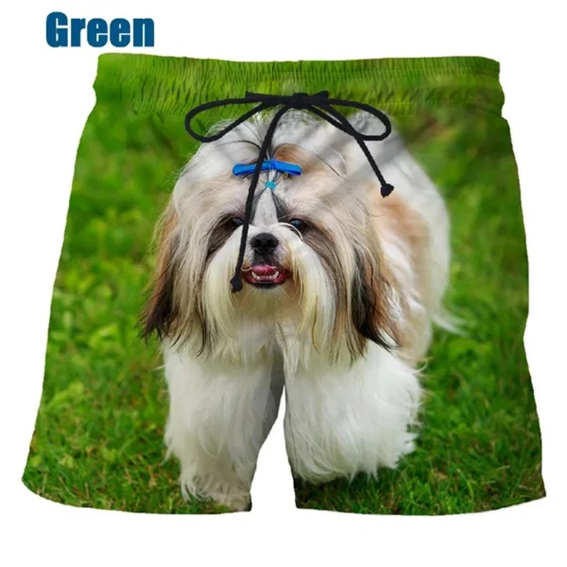 New Fashion Unisex Funny 3D Printed Shih Tzu Dog Beach Short Pants Cute Men Women Kids Clothing Causal Swimming Trunks Shorts