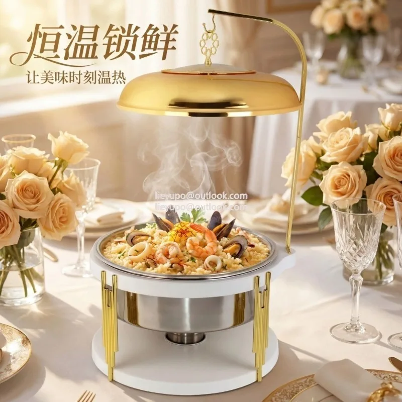 Detachable Rocket Shape 10L Hanging Chafing Dish White Black Catering Food Warmer For Wedding Party Banquet