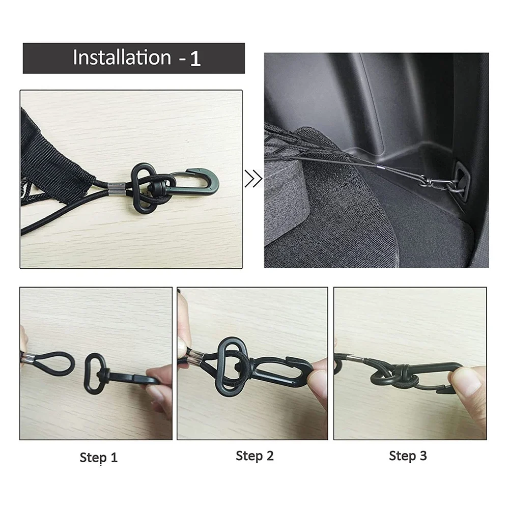 M45K-Rear Cargo Net, 35-48 Inch Envelope Style Cargo Trunk Net Tailgate Storage Organizer Elastic Adjustable For Cars SUV