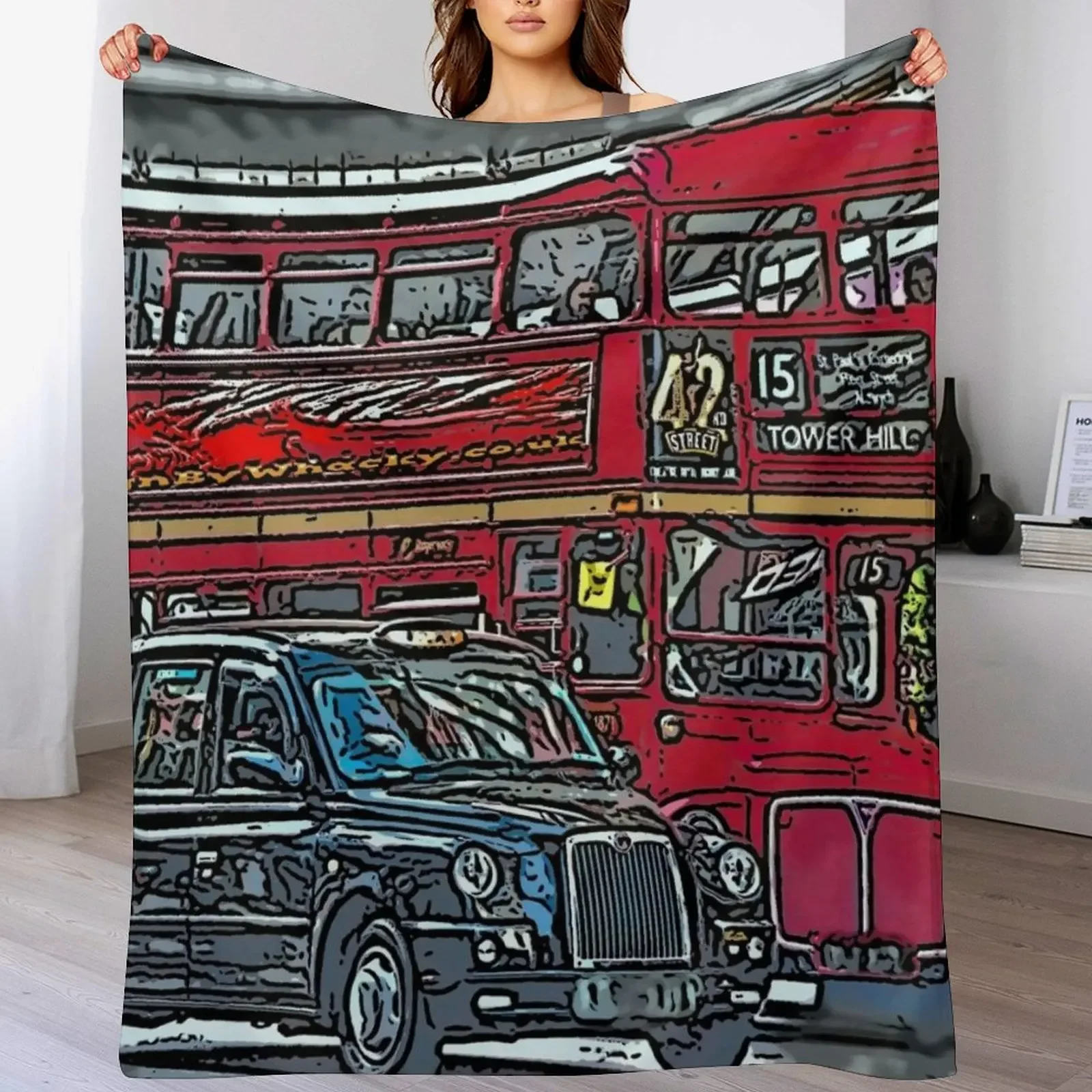 

London Bus and Cab Throw Blanket warm winter For Sofa Thin Decorative Sofa Tourist Blankets