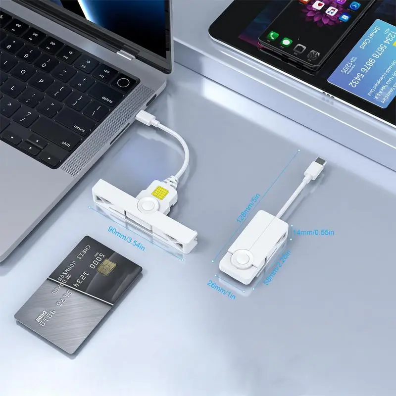 CAC เครื่องอ่านการ์ด USB C เครื่องอ่านการ์ดอัจฉริยะเข้าถึงได้ทั่วไป USB เครื่องอ่านการ์ดอัจฉริยะสำหรับรัฐบาลการเงินใช้ในบ้านเข้ากันได้กับ OS