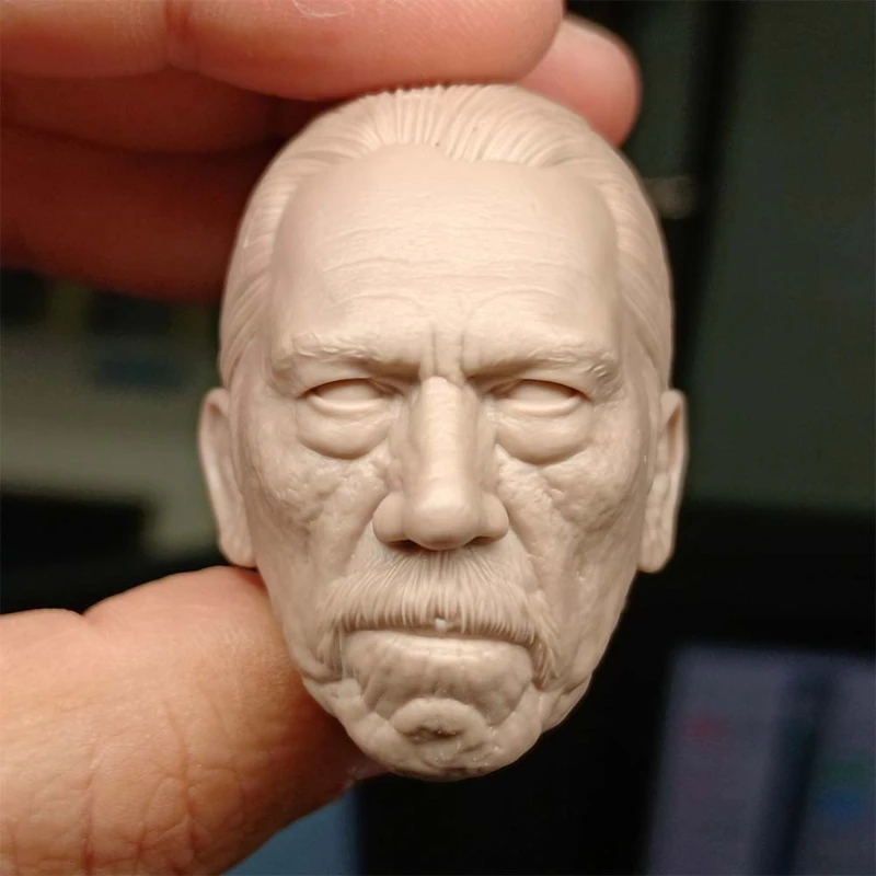 My Little Danny 1/6 Scale Danny Trejo Head Sculpt Deadly Three Headed Shark Hand Drawn Fully Handmade Custom Head Carving