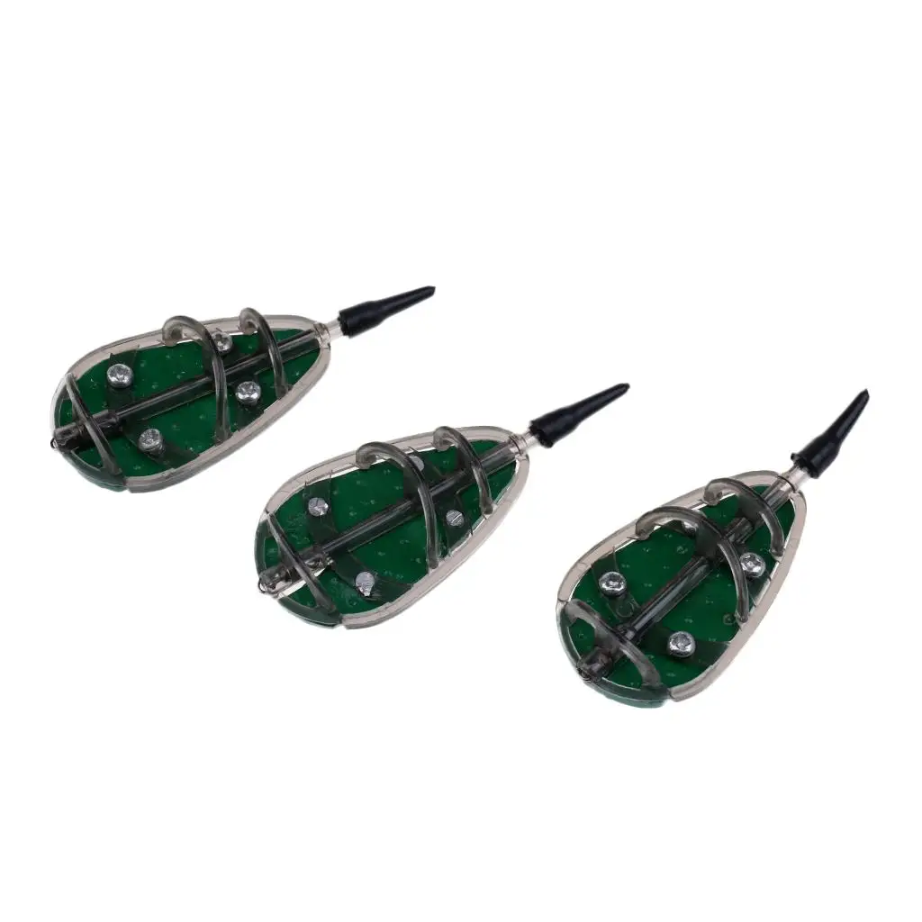 Carp Fishing Feeder Pack Inline Flat Feeders 30g 40g 50g with Mould Terminal Tackle for Long Distance Casting