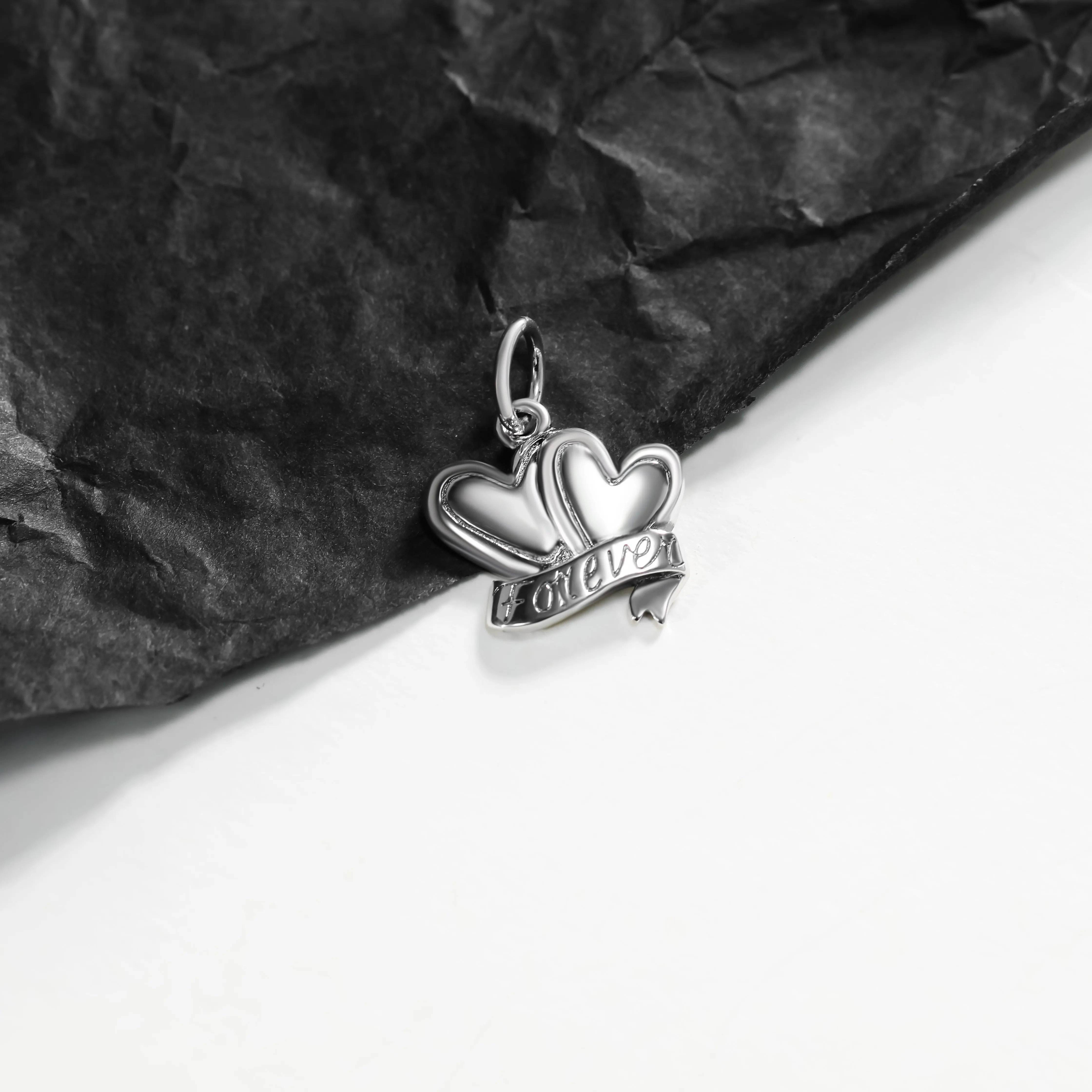 

DJ094 genuine 925 sterling silver keychain DIY silver jewelry "Eternal" love pendant