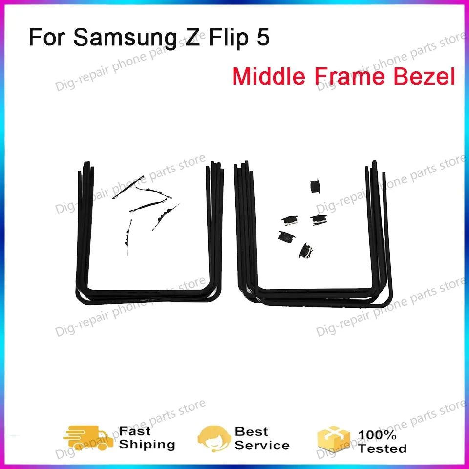 Ramka LCD z ekranem i podstawką z klamrą oraz środkowa podkładka ochronna do Samsung Z Flip5 F731B F731N - zamiennik ramki środkowej. — zdjęcie produktu 2
