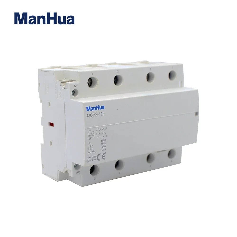 

ManHua Modular Contactor MCH8-100 400V 100A 4P AC Household Electric Contactor Elevator Modular Contactor