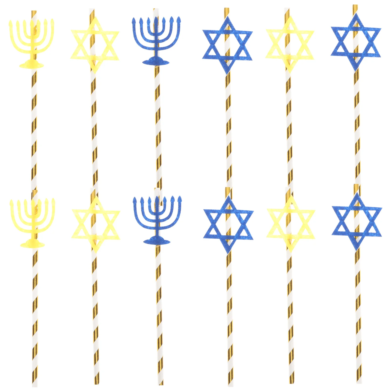 

20Pcs Hanukkah Party Paper Straws Colorful Drinking Straws for Beverages Margarita Wine Coffee Tea Party Favors Supplies