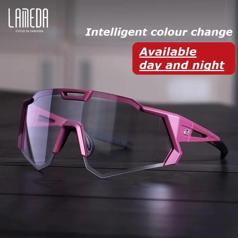 LAMEDA Color Changing Cycling Glasses Photochromic Glasses Cycling Glasses Men's and Women's Bicycle of Goggles MTB Goggles