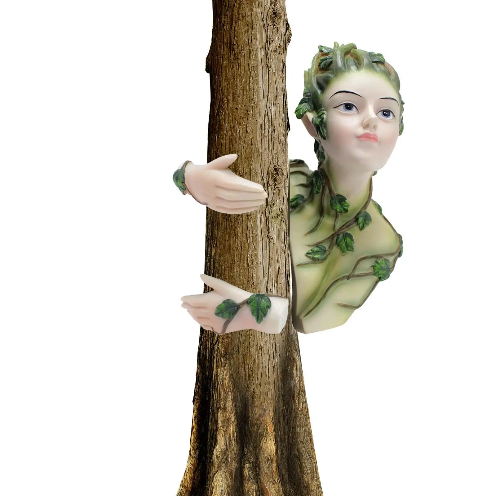 

Garden Statue Fairy Tree Hugger Sculpture Gift, Garden Peeker Tree Face Decor