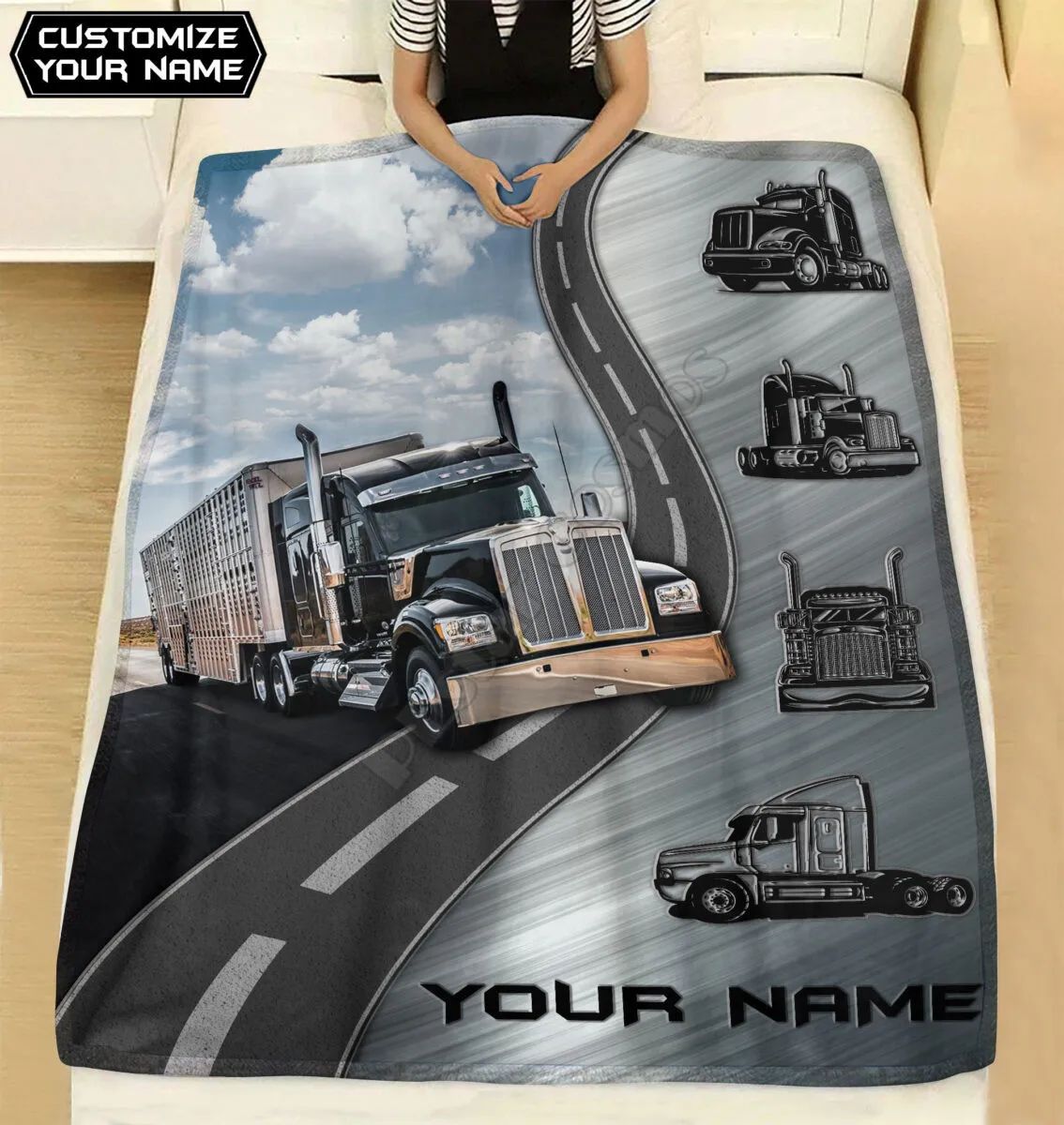 

Love Truck Customize your name Flannel Blanket Full Over 3D Printed Blanket Kids Adult Soft Bed Cover Sheet Plush Blanket