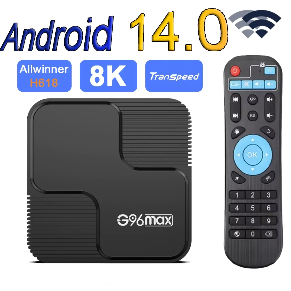 G96 MAX H618 Android 14 Smart TV Box Double Wifi 2.4G&5G BT5.0 Ram 8GB 128GB HD 8K Quad Core Media Player Fast Set Top Box 2025