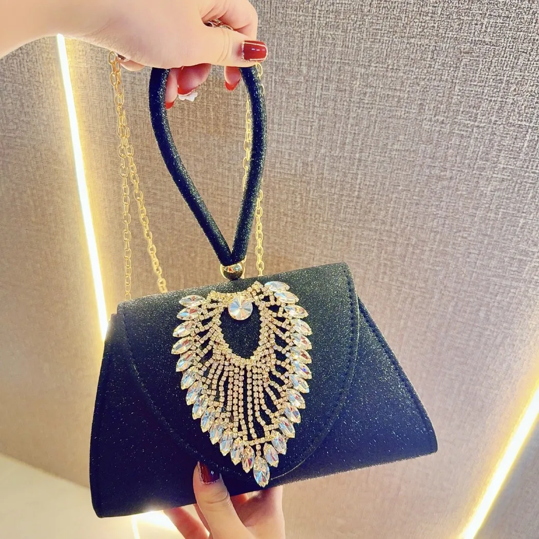 

2025 Women Beaded Clutch Purses Vintage Rhinestone Evening Bag Glitter Silk Formal Dinner Party Crossbody Bag Handbag for Ladies