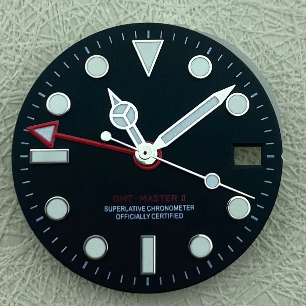 Caja GMT de cristal de zafiro de acero inoxidable 316L de 40 mm, con esfera con logotipo personalizado, adecuada para mo automát