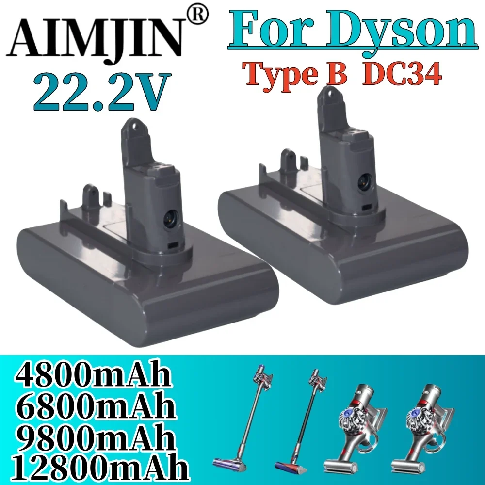 For Dyson DC35 DC45 DC31B DC34 DC44 Animal DC56 DC57 DC31Type-B Battery 22.2V 4.8Ah-12.8Ah Li-ion Vacuum Battery Only Fit Type B