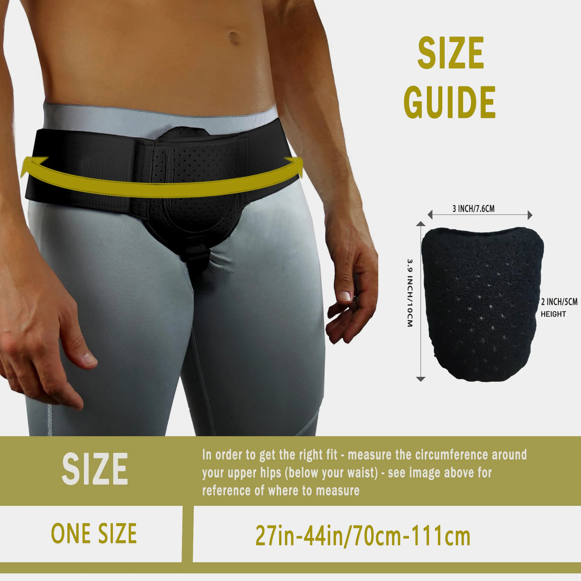 Hernia Guard,Inguinal Hernia Belt For Men,Left or Right Side,Post Surgery, Support Truss , Groin Hernias,Adjustable Waist Strap