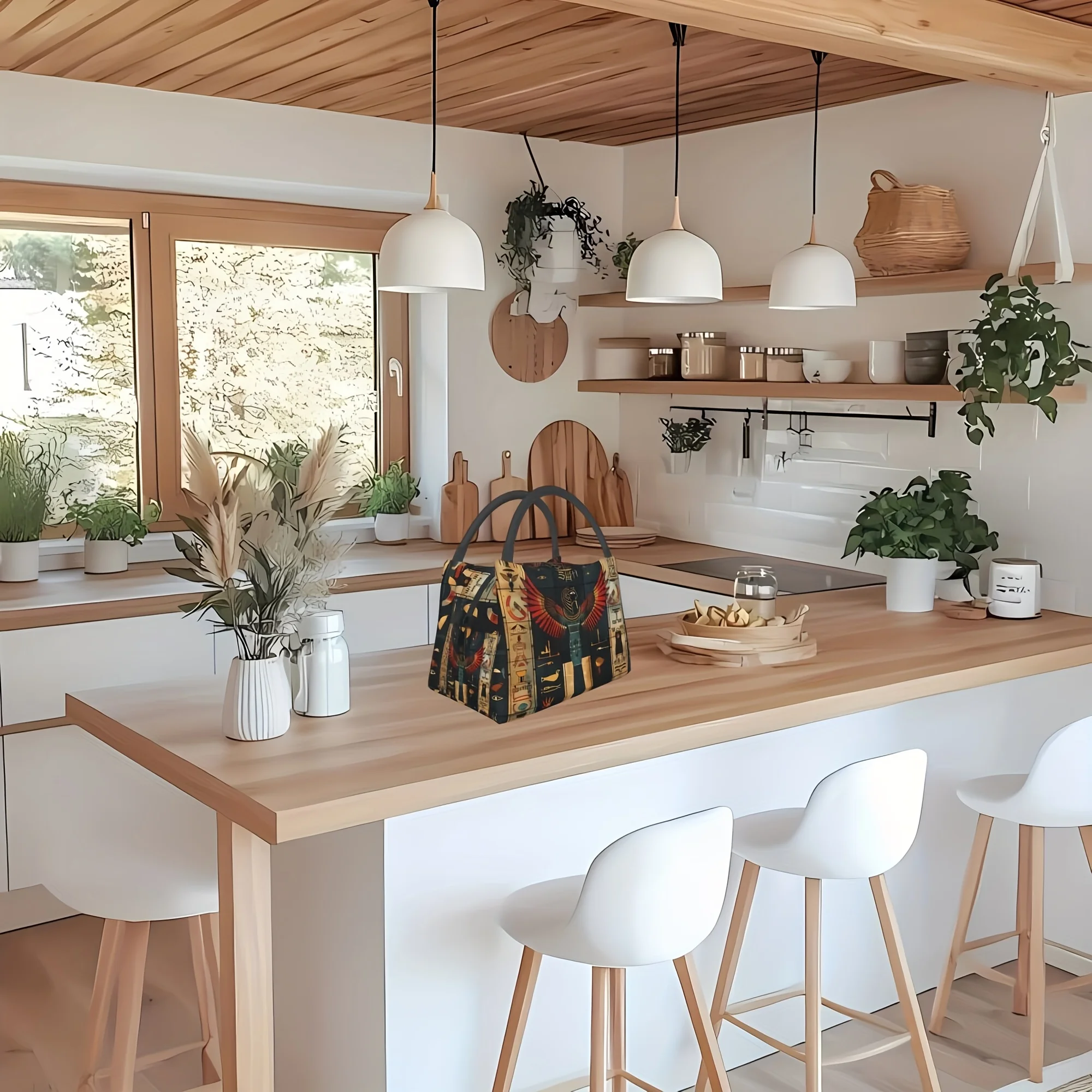 1 قطعة نمط التصوير المصري القديم ، حقيبة مبردة محمولة وقابلة لإعادة الاستخدام ، حقيبة غداء معزولة ، يجب اقتناؤها للتخييم