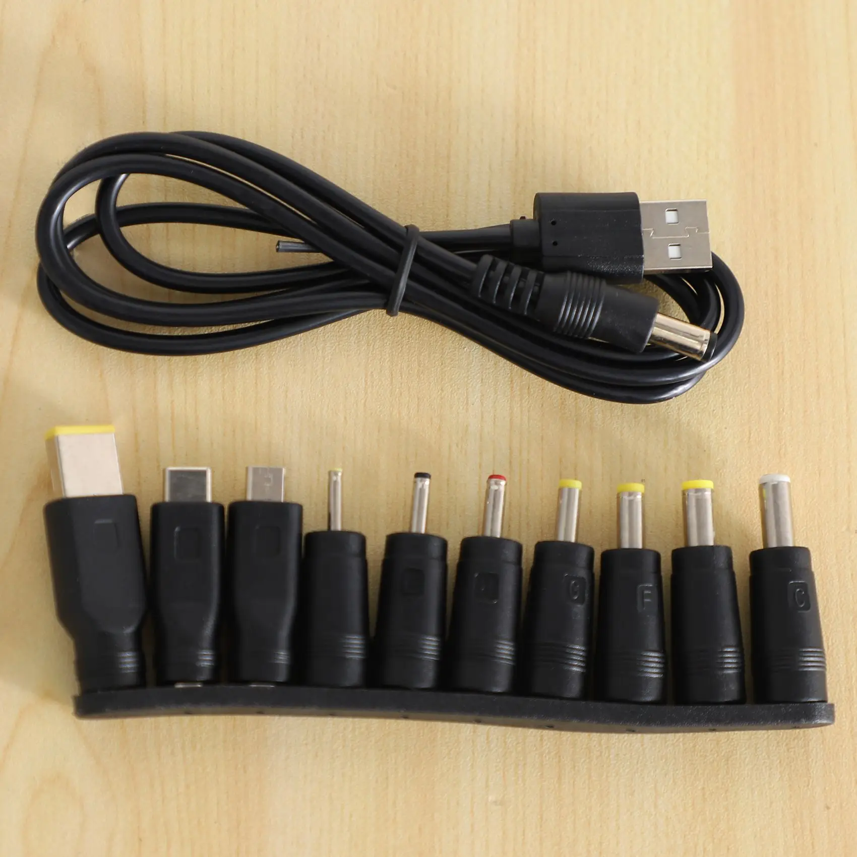 A46U DC Power Cord USB to 5.5X2.1 Multifunctional Dc Interchangeable Plug