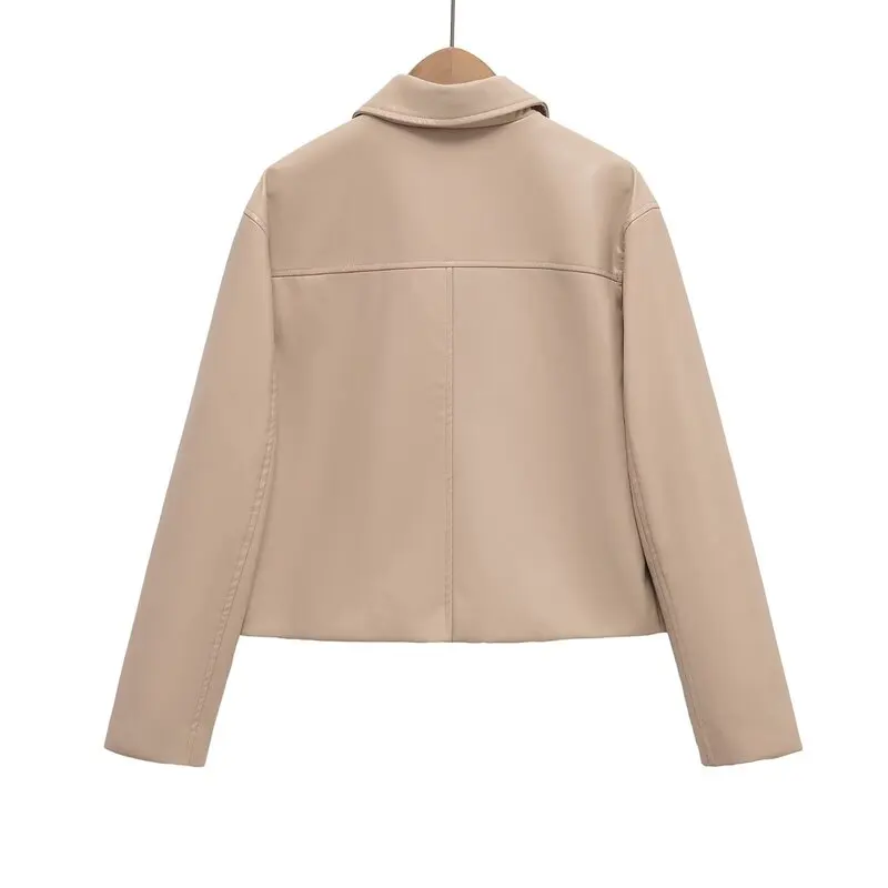 2025 otoño nueva mujer ort Quali cuero Jaet versátil viaje Sle prendas de vestir exteriores señoras Faion Cact tamaño