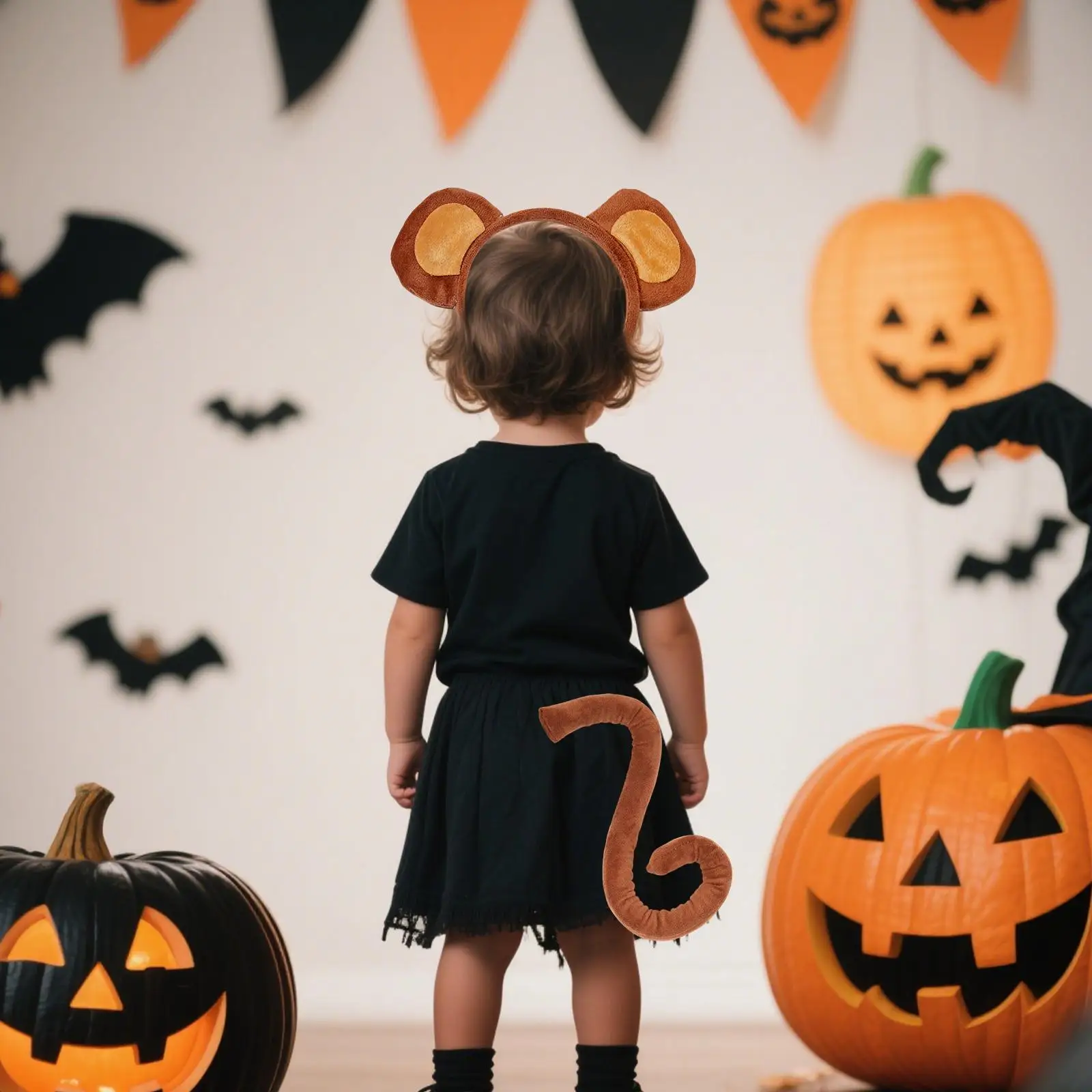 Aap oren en staart set lichtgewicht volwassenen kinderen dieren kostuum hoofdtooi voor rollenspel vakantie kerst carnaval foto rekwisieten