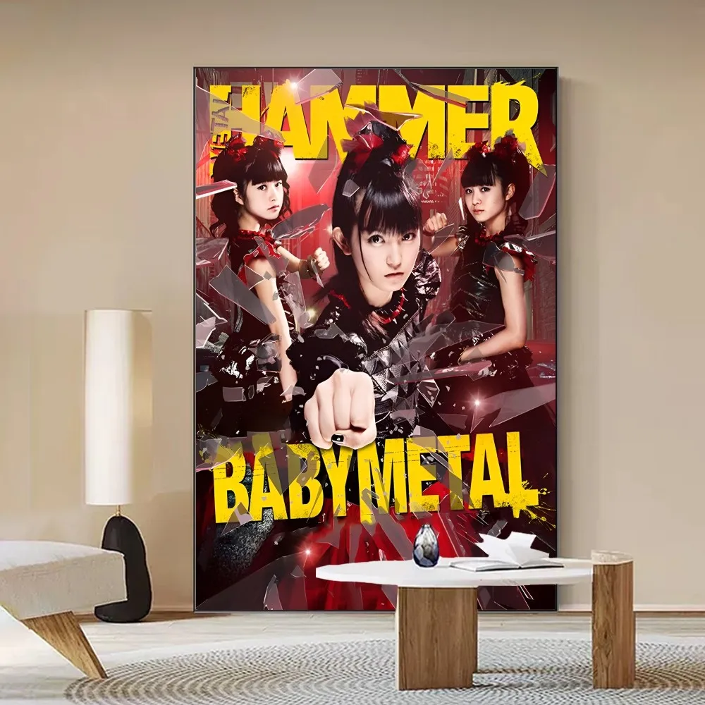 Modern Babymetal Poster Self-adhesive Art Poster Retro Kraft Paper Sticker DIY Room Bar Cafe Vintage Decorative