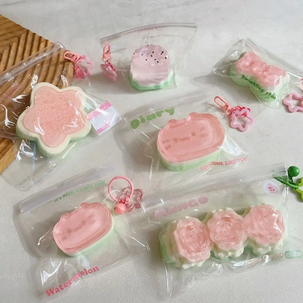 Stars Simulation Watermelon Squeeze Toy Cat Non Stick Super Elastic Fruit Toys Super Soft Elastic Slow Rebound Fruit Toy