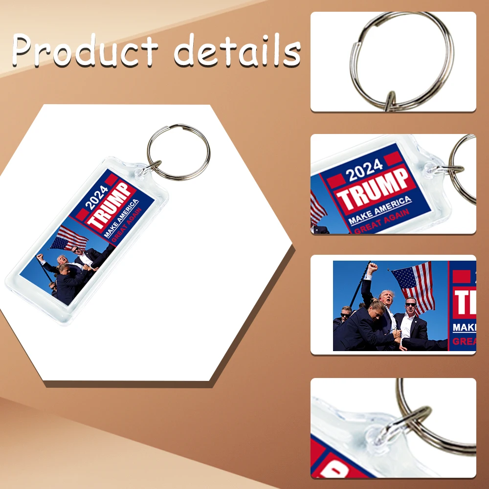 5pcs, Trump 2024 Supporter Acrylic Keychain, Perfect For Rallies, Events, Or Daily Use. A Great Gift For Fellow Trump Supporters