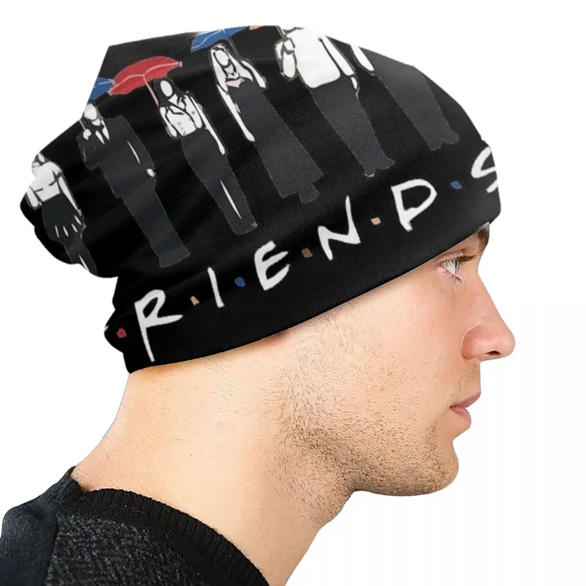 Classic Friends TV Show Skullies Beanies Caps Unisex Winter Warm Knit Hat Men Women Cool Adult Bonnet Hats Outdoor Ski Cap